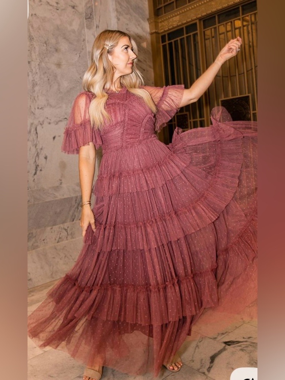 Ivy City Whimsical Mulberry dress